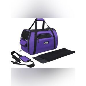 Elite Field Purple & Black Small Dog & Cat Carrier with Removable Pad & Mesh
